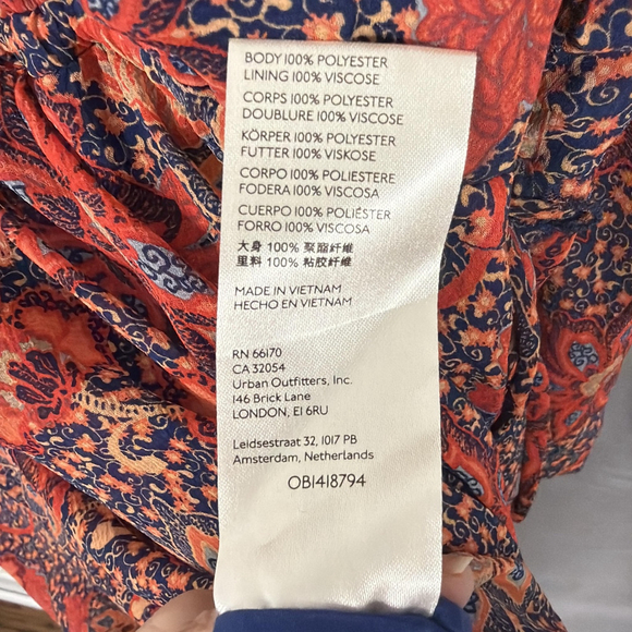 Free People Dress Womens Medium Teegan Mini Floral Chiffon Boho Faux Wrap - Picture 12 of 13